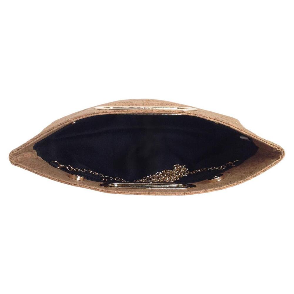 4026 Cork Top Handle Clutch, Gold - Picture 6 of 7